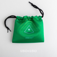 Фотография Тканевый мешок с печатью (зелёный), 15*15, на шнурке [=city]